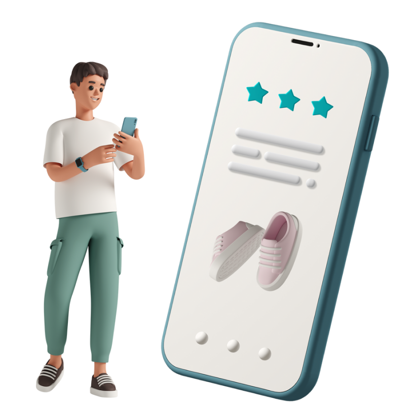 Mobile shopping app illustration